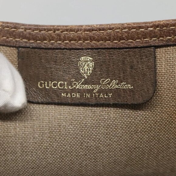 GUCCI GG Supreme Web Sherry Line Tote Bag PVC Beige Gold - Picture 14 of 16